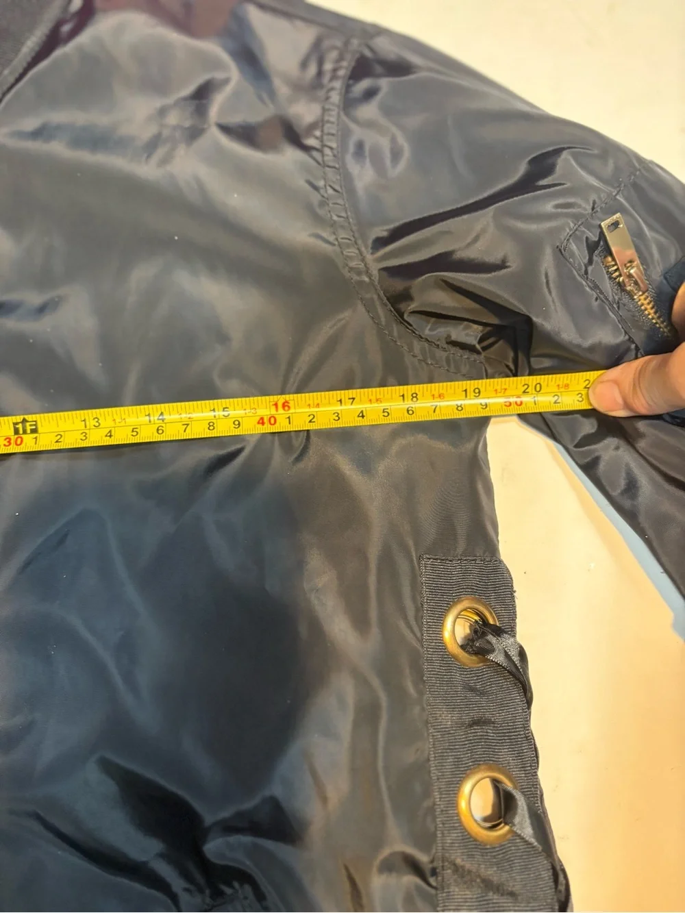 Ci Sono bomber jacket lace-up side design oversized metal grommets  blue small - Picture 7 of 10
